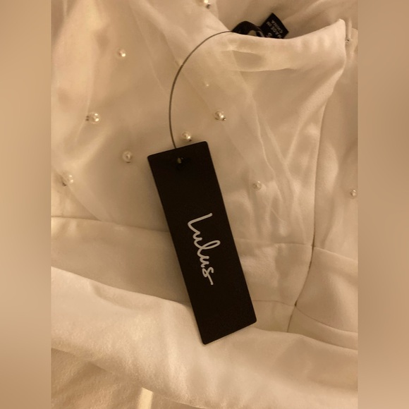 White Mesh Pearl Jumpsuit - Picture 10 of 16